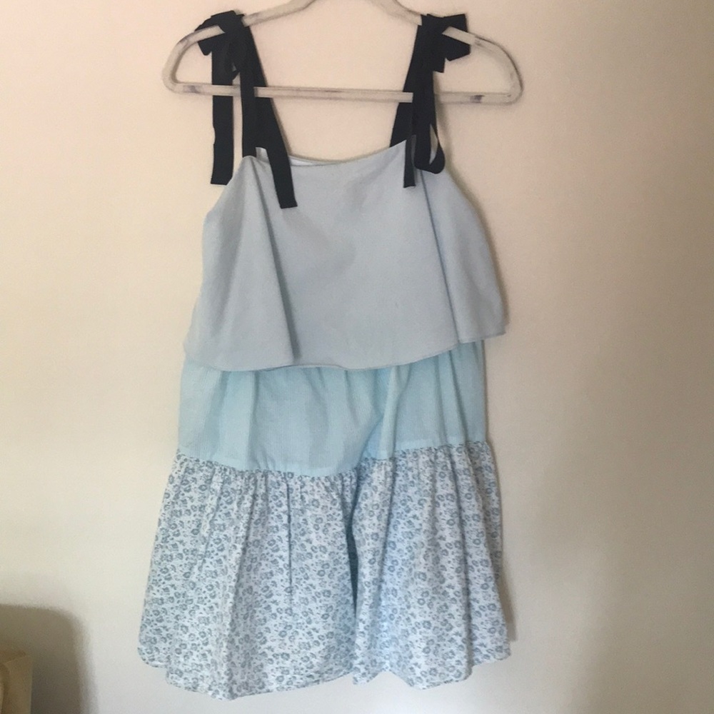 Blue multi-tiered dress
